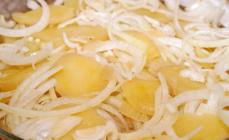 Simple Potato Salad with Onions Potatoes and Vinegar when roasted as raw