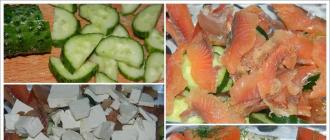 Recipes for delicious salads with smoked red fish